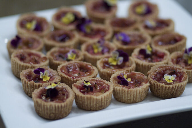 Tray of mini tarts.