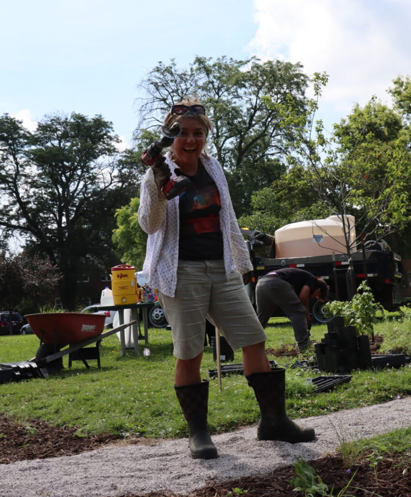 Yolibeth with a power tool
