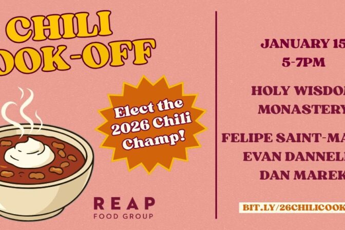Banner advertising REAP's Chili Cook-Off!
