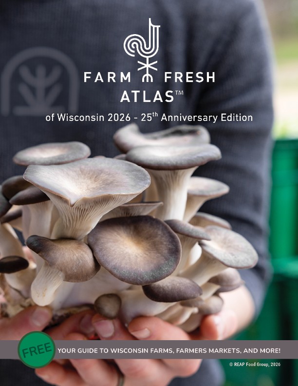 Farm Fresh Atlas 2026 Cover, hands holding mushrooms